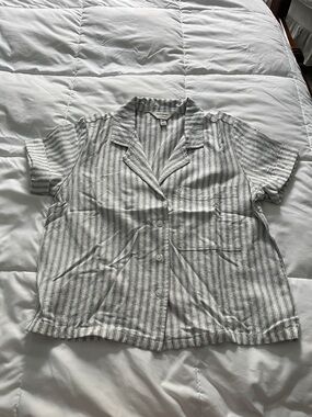 Banana Republic White Shirt with Black Pinstripes